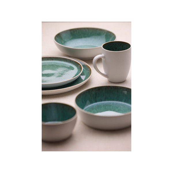 Bol alb/verde din gresie 850 ml Gastro White/Green – Bitz-image-2