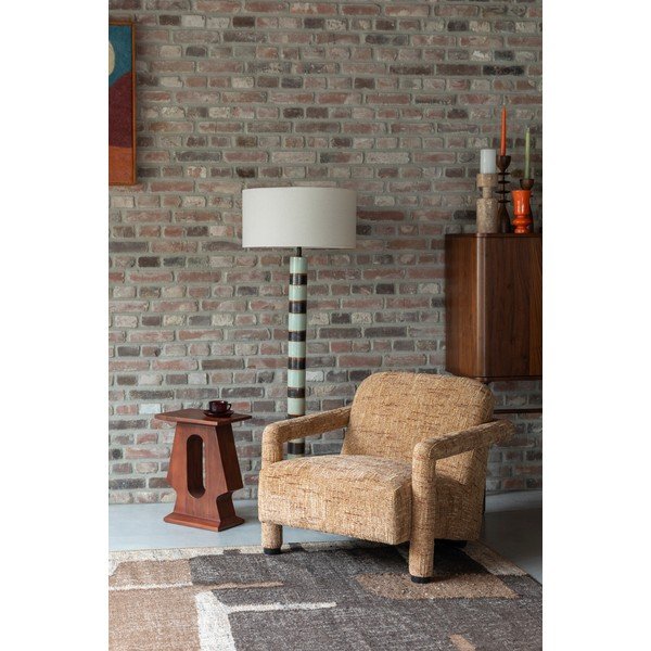 Fotoliu galben cu tapițerie din chenille Kent – Dutchbone-image-1