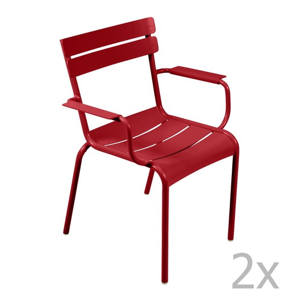 Set 2 scaune cu mânere Fermob Luxembourg, roșu 