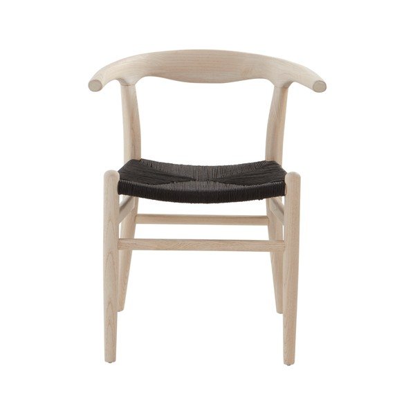 Scaun de dining negru/în culoare naturală deschisă cu cotiere din lemn de ulm Nattavaara – Jotex-image-3