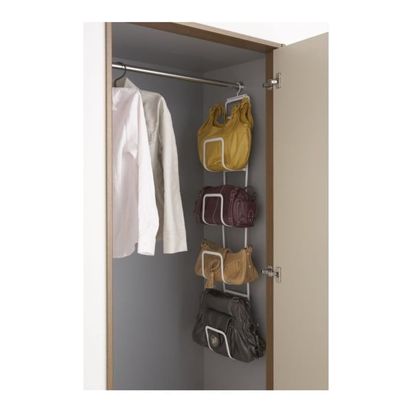 Cuier pentru genți cu 4 cârlige YAMAZAKI Sapporo, alb-image-1