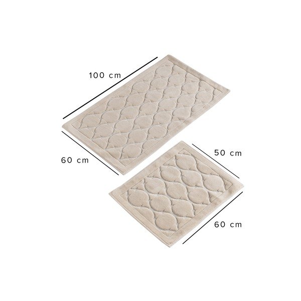 Covorașe de baie bej 2 buc. 100x60 cm Dante – Foutastic-image-4