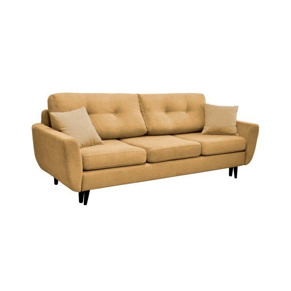 Canapea extensibilă cu 3 locuri Mazzini Sofas Jasmin, galben-image-4
