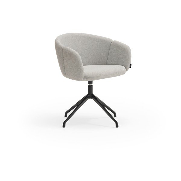 Scaun de living gri deschis cu cotiere tapițat Add – Teulat