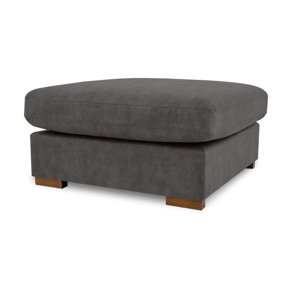 Taburet gri antracit cu tapițerie din imitație de piele Hamburg – Scandic-image-2