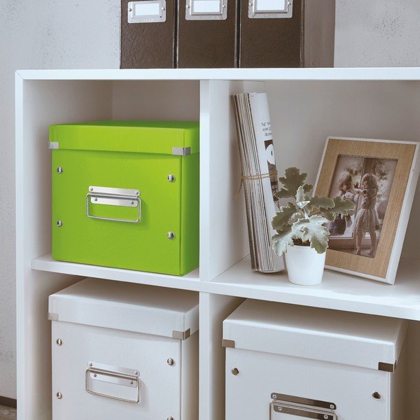 Cutie de depozitare din carton cu capac verde Click&Store - Leitz-image-1