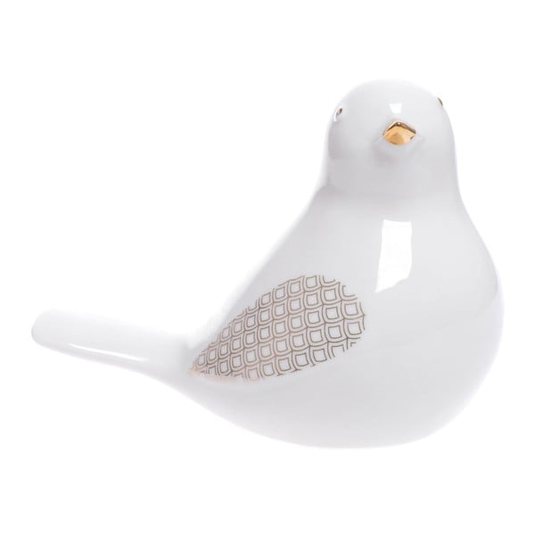 Decorațiune din ceramică Ewax Birdy, 10 cm, alb