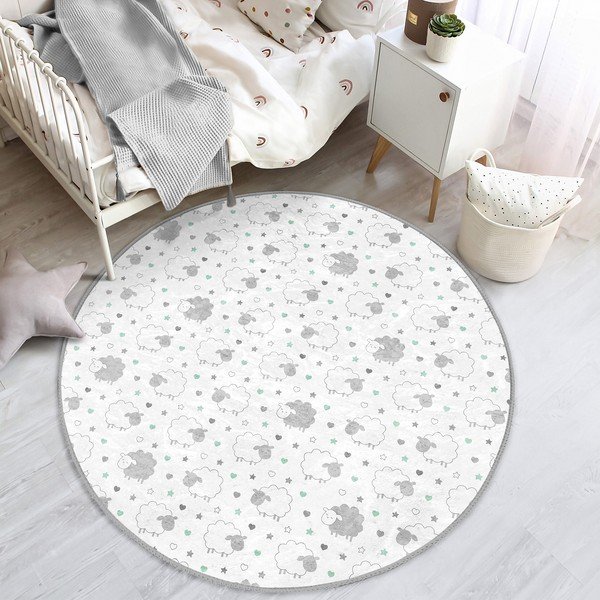 Covor pentru copii alb/gri deschis ø 80 cm Comfort – Mila Home-image-4