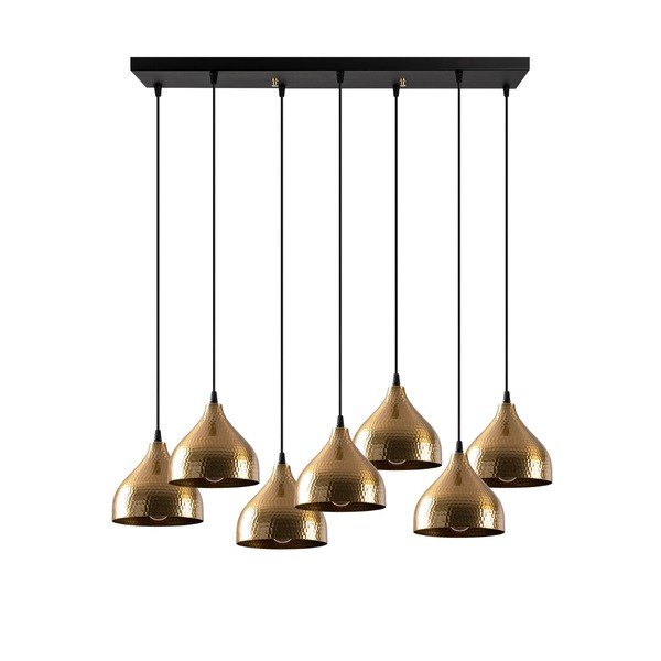 Lustră neagră/aurie cu abajur din metal Tattoo – Opviq lights