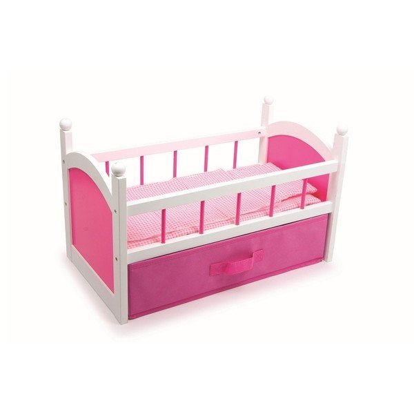Pătuț din lemn pentru păpușă Legler Pink
