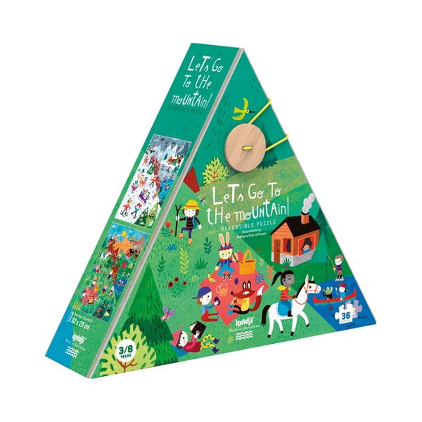 Puzzle cu 2 fețe Londji Lets go to, 36 piese