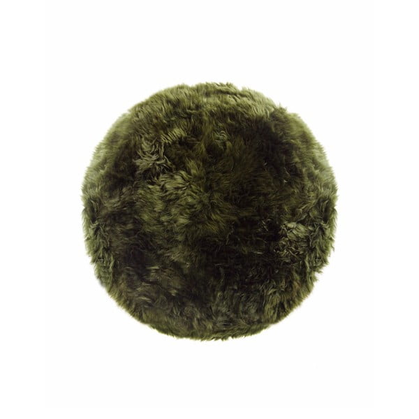 Covor din blană de oaie Royal Dream Zealand, ⌀ 70 cm, măsliniu