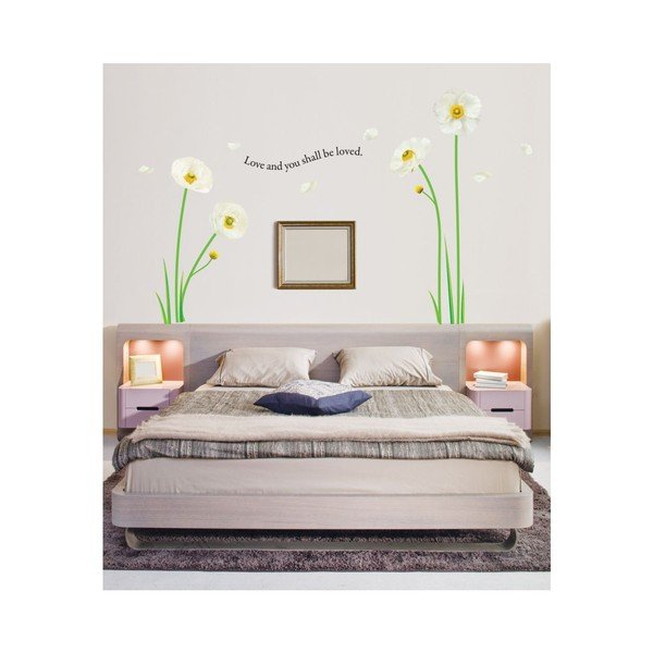 Autocolant White Poppies Flowers-image-2