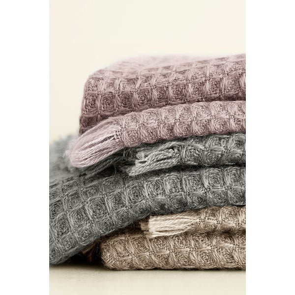 Pled tricotat cu model gofre Blomus, 130 x 180 cm, gri-image-1