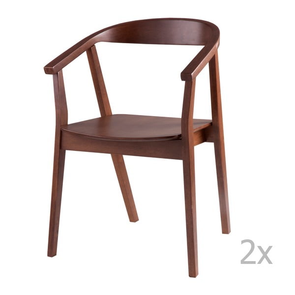 Set 2 scaune cu elemente de decor din lemn de nuc sømcasa Donna