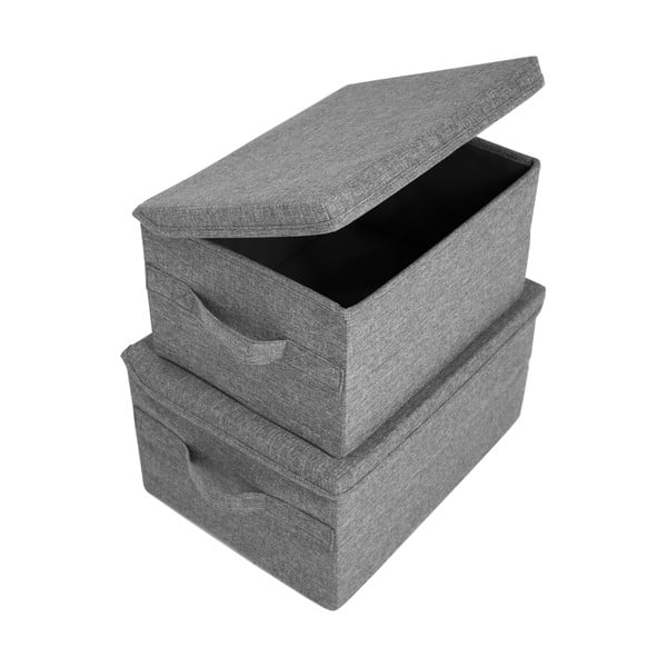 Cutie de depozitare gri din material textil cu capac 45x34x25 cm Soft Storage – Bigso-image-3