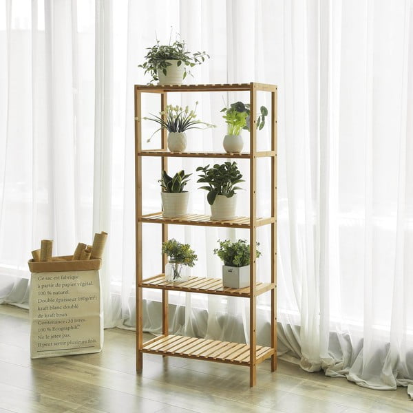Etajeră din bambus Songmics, înălțime 130 cm-image-1