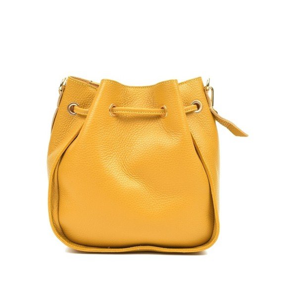 Geantă din piele Carla Ferreri Jessie, galben-image-2