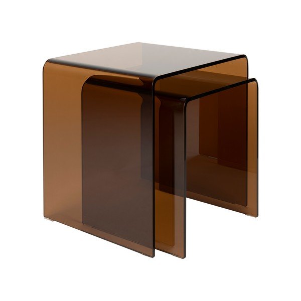 Măsuțe auxiliare 2 buc. din sticlă 40x45 cm Vetro – Dutchbone