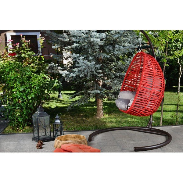 Fotoliu suspendat de grădină  roșu/gri Findik – Floriane Garden-image-2