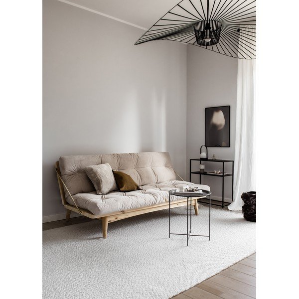 Canapea variabilă cu tapițerie din catifea reiată Karup Design Folk Raw/Natural-image-1