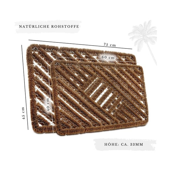 Covoraș de intrare din fibre de nucă de cocos 40x60 cm Coco Natural – Hanse Home-image-4