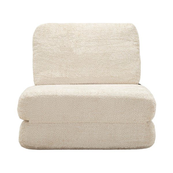 Fotoliu alb extensibil cu tapițerie din țesătură bouclé Faster – Mauro Ferretti-image-2