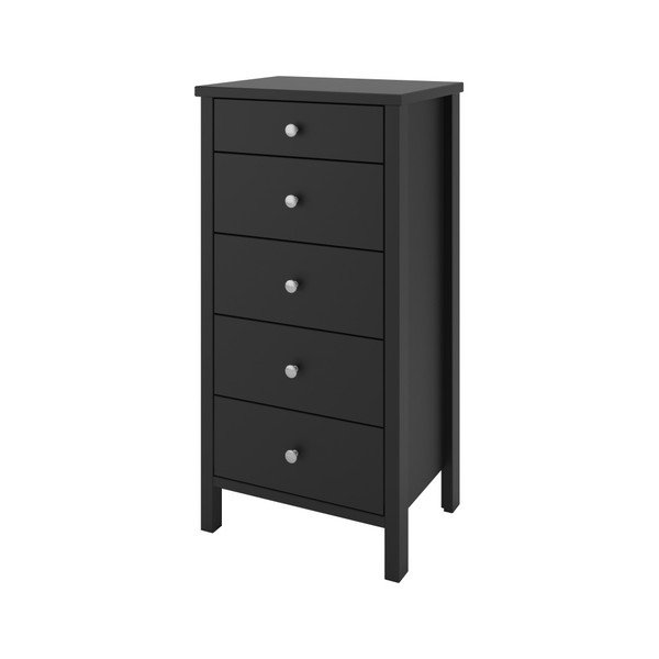 Comodă cu 5 sertare Steens Tromsö, înălțime 106 cm, negru maro-image-2