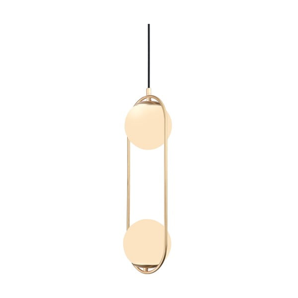 Lustră aurie cu abajur din sticlă ø 20 cm Arch – Squid Lighting