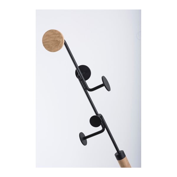 Cuier din lemn masiv de stejar cu detalii negre Gazzda Hook-image-4