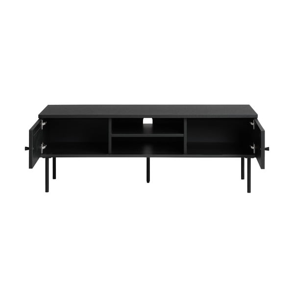 Masă TV neagră cu aspect de lemn de stejar 120x43 cm Pensacola – Unique Furniture-image-4