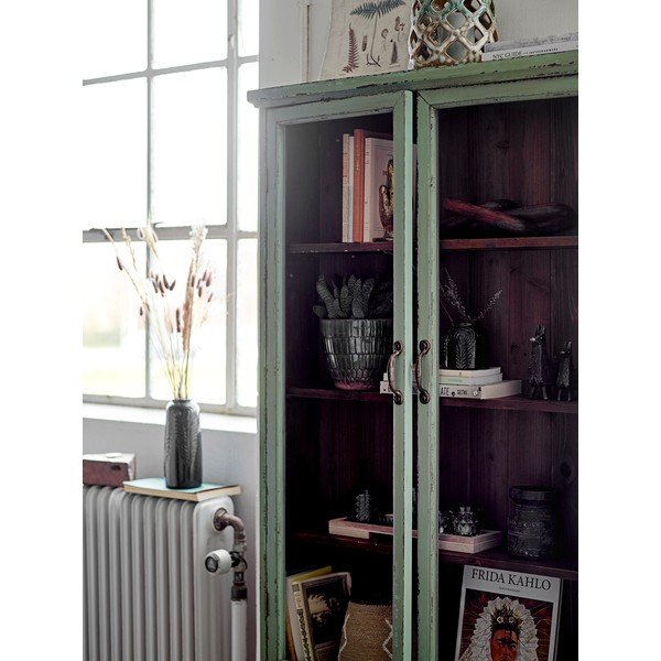 Vitrină verde-deschis din lemn de brad suspendată 81x122x18 cm Hazem – Bloomingville-image-1