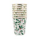 Pahare de unică folosință 8 buc. din hârtie Holly Pattern – Meri Meri