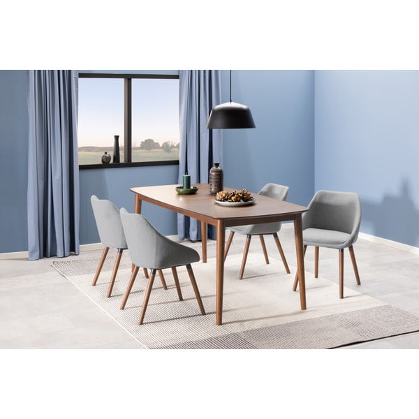Masă de dining extensibilă cu aspect de lemn de nuc cu blat suplimentar 90x180 cm Montreux – Actona-image-2