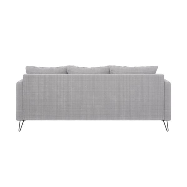 Canapea gri deschis cu tapițerie din chenille 200 cm Freya – Ropez-image-2