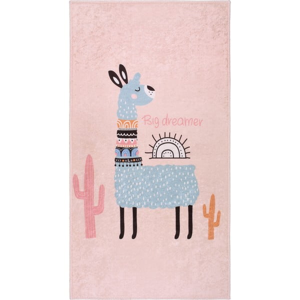 Covor pentru copii roz lavabil 80x120 cm Big Dreamer Camel – Vitaus