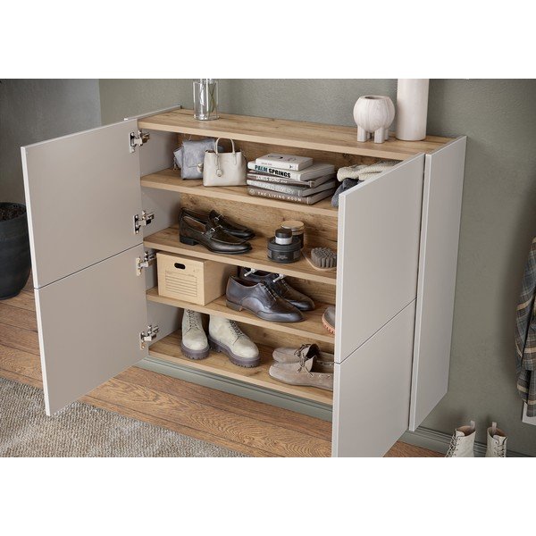 Dulap crem cu aspect mat suspendat 97x79x27 cm Binetto – Germania-image-2