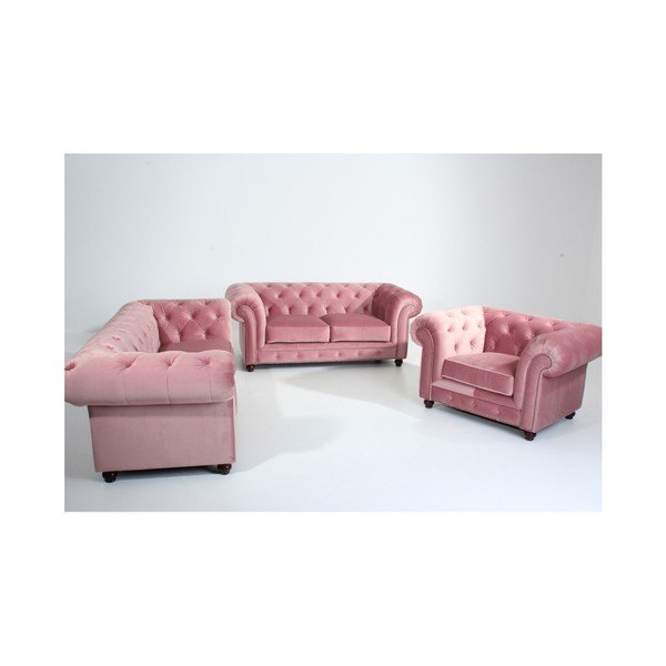 Canapea Max Winzer Orleans Velvet, 216 cm, roz-image-2
