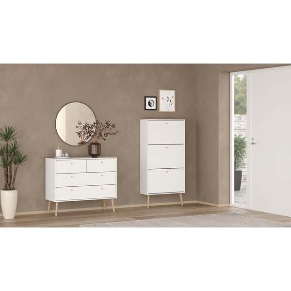 Pantofar alb cu deschidere înclinată Bodo – Tvilum-image-1