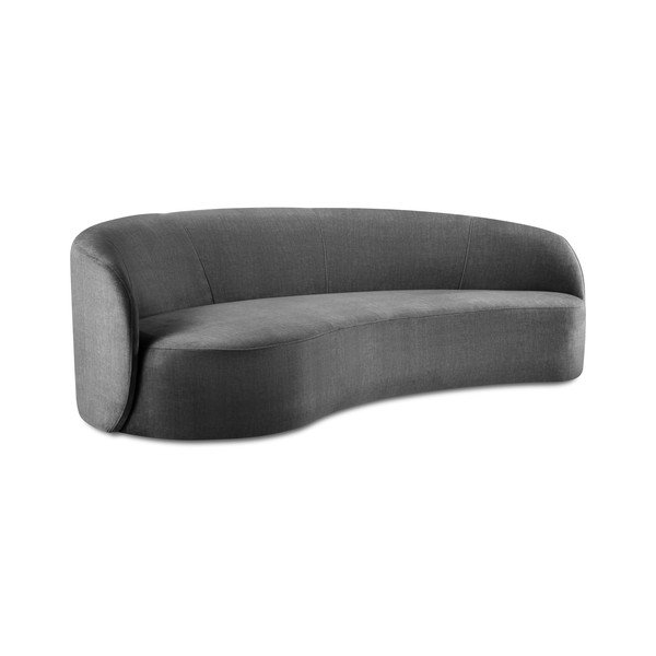 Canapea asimetrică din catifea Mazzini Sofas Debbie, colț stânga, gri-image-2