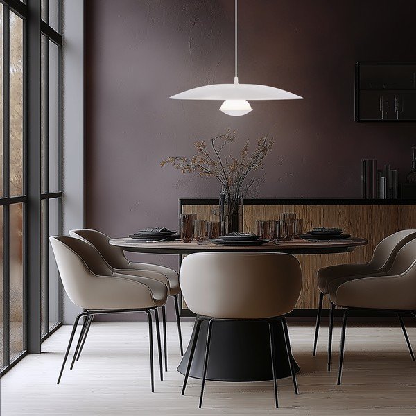 Lustră albă LED cu abajur din metal Lund – Candellux Lighting-image-2