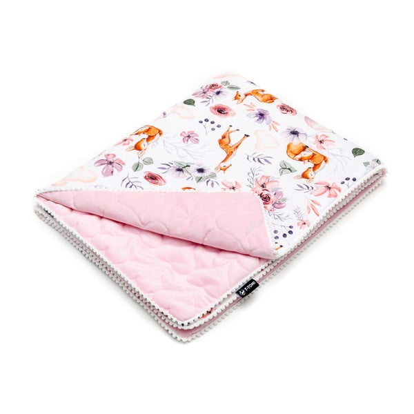 Pătură pentru copii albă/roz din bumbac 80x100 cm Nature – T-TOMI
