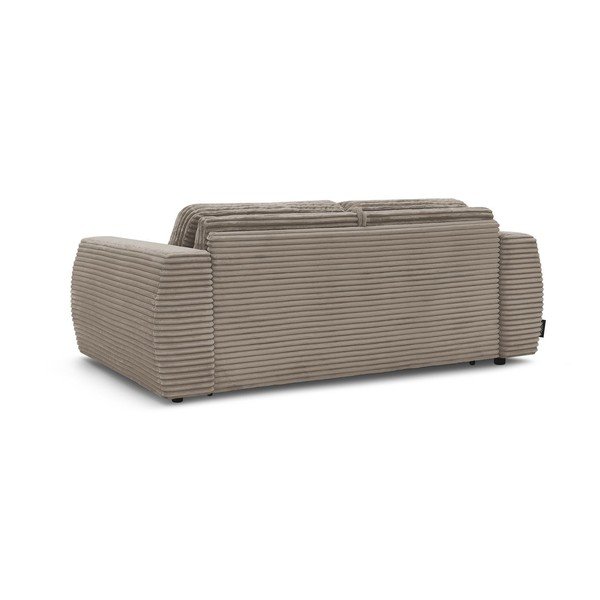 Canapea taupe pentru dormitul zilnic/extensibilă cu tapițerie din catifea reiată  220 cm Hugo – Bobochic Paris-image-3