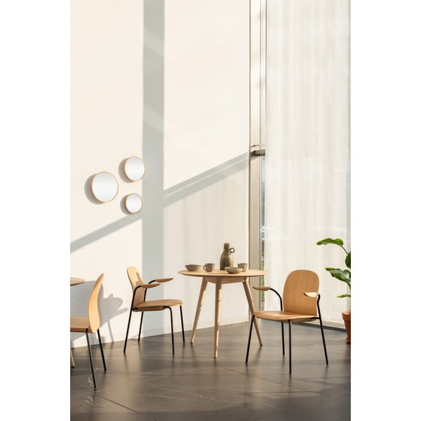 Scaune de dining maro/maro coniac stivuibile 2 buc. cu aspect de lemn de nuc Book – Gazzda-image-2