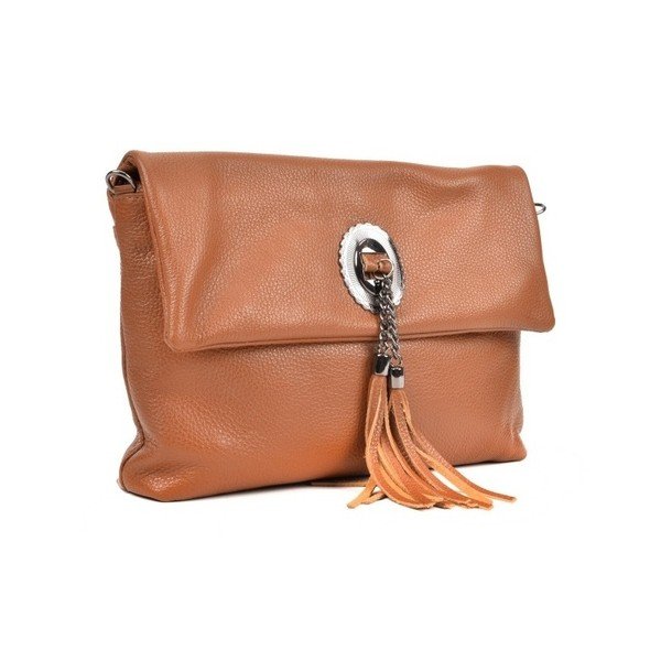 Geantă din piele crossbody Roberta M Elisa, maro coniac-image-1