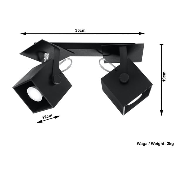 Plafonieră Sollux Noe Dos, negru-image-3
