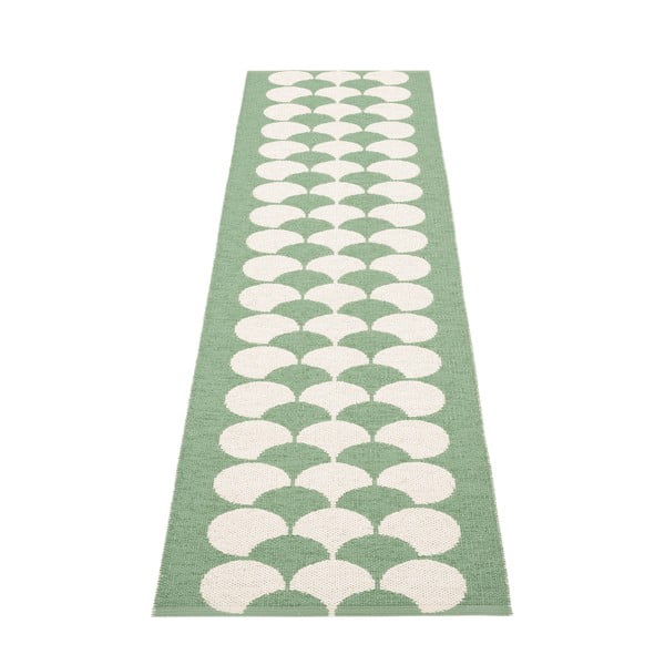 Covor tip traversă pentru interior și exterior verde/crem 70x250 cm Poppy Oregano – Pappelina
