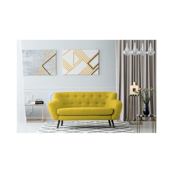Canapea pentru 2 persoane Kooko Home Rock, galben -image-2