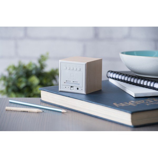 Ceas deșteptător digital Wooden Cube Click – Gingko-image-1