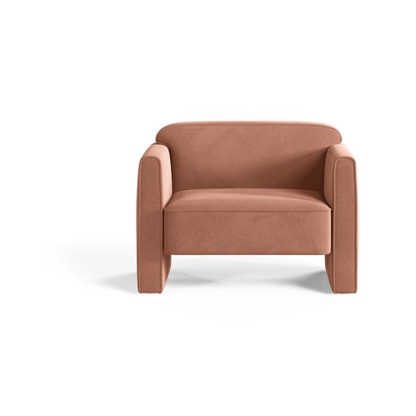 Fotoliu roz cu tapițerie din catifea Abby – Micadoni -image-1